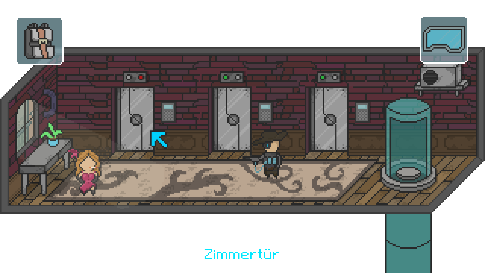 Hotel corridor scene