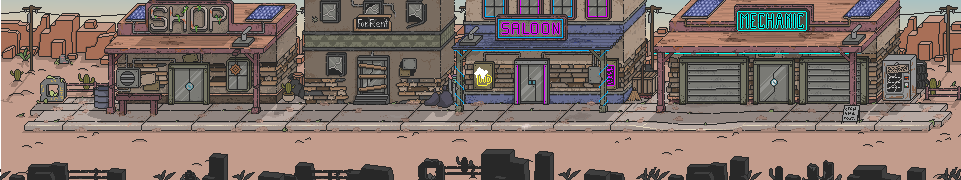 Main street of the desert town