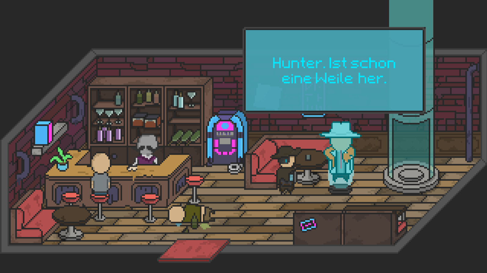 Saloon scene with dialogue